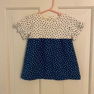 Zara Baby girl 6-9mos dress, blue & white dots